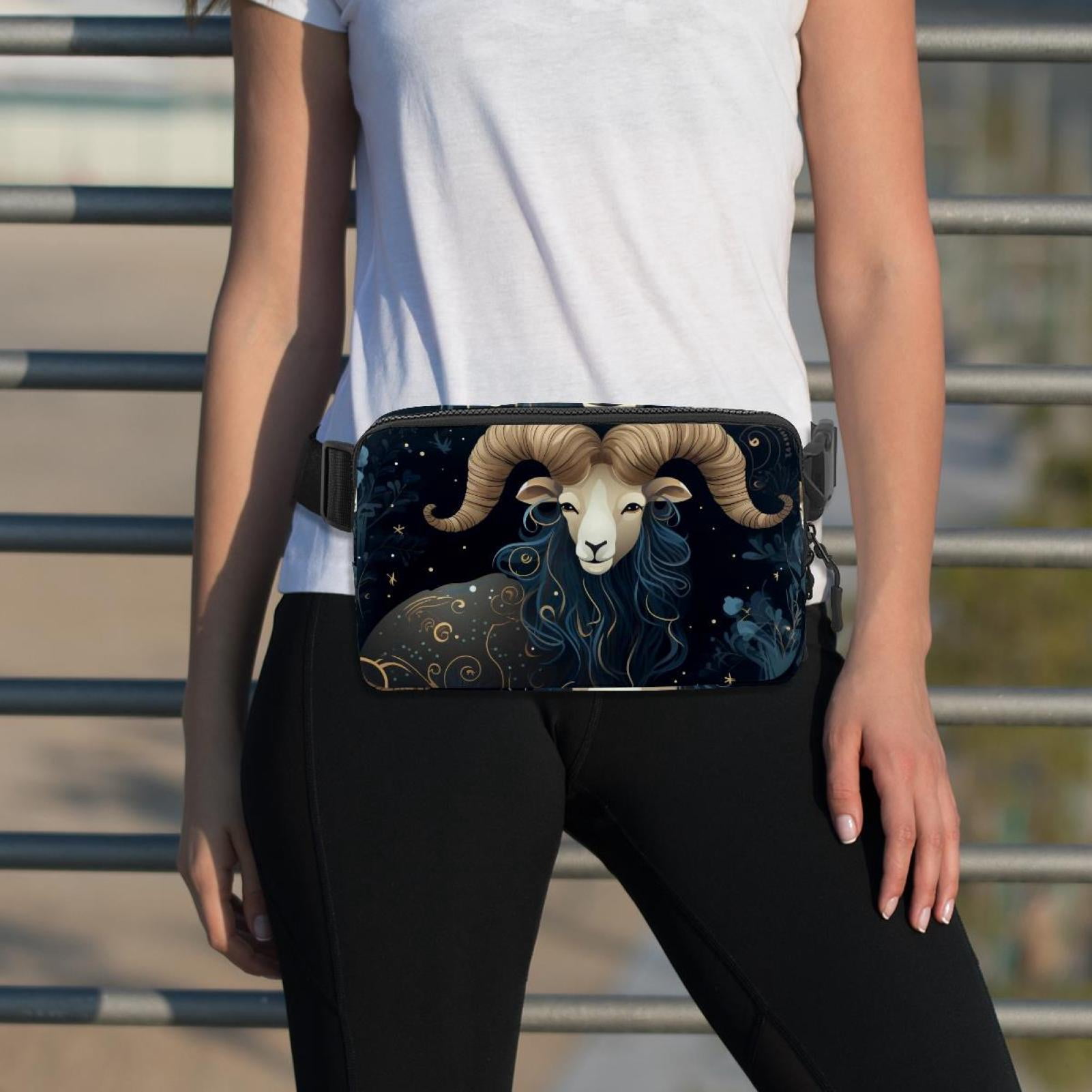 Aries Lightweight Adjustable Waist Bag with Extension Strap - Unisex Fanny Pack