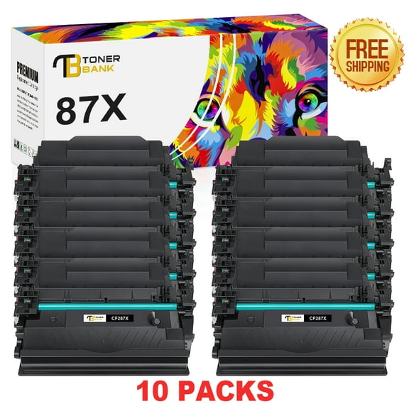 10-Pack 87X Toner Cartridge Compatible for HP CF287X 87X CF287A 87A LaserJet Enterprise M506 M506n M506x M506dn MFP M527 Series Pro M501n M501dn High Yield Black Printer Ink