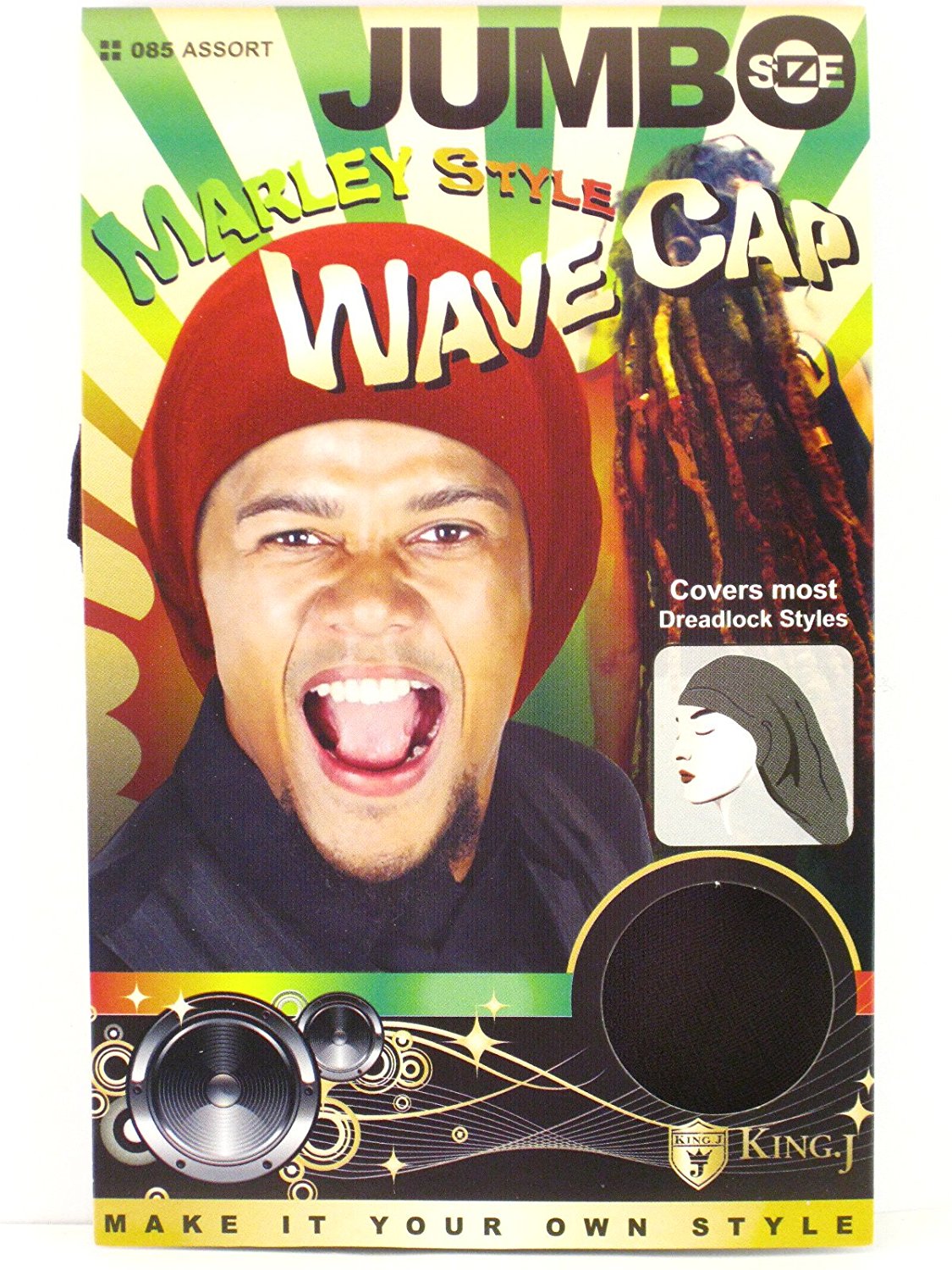 King.J Marley Style Jumbo Wave Cap For 