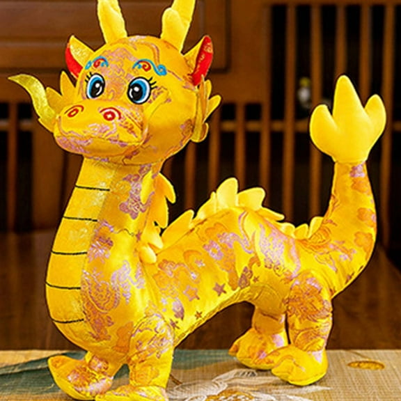 2024 Chinese Zodiac Dragon Plush Toy Soft Satin New Year Decoration Gift