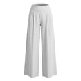 thumbnail image 6 of Levmjia Women Wide Leg Pants High Waisted Solid Color Casual Trousers with Pockets Elastic Waistband Flowy Straight Lounge Pants, 6 of 8