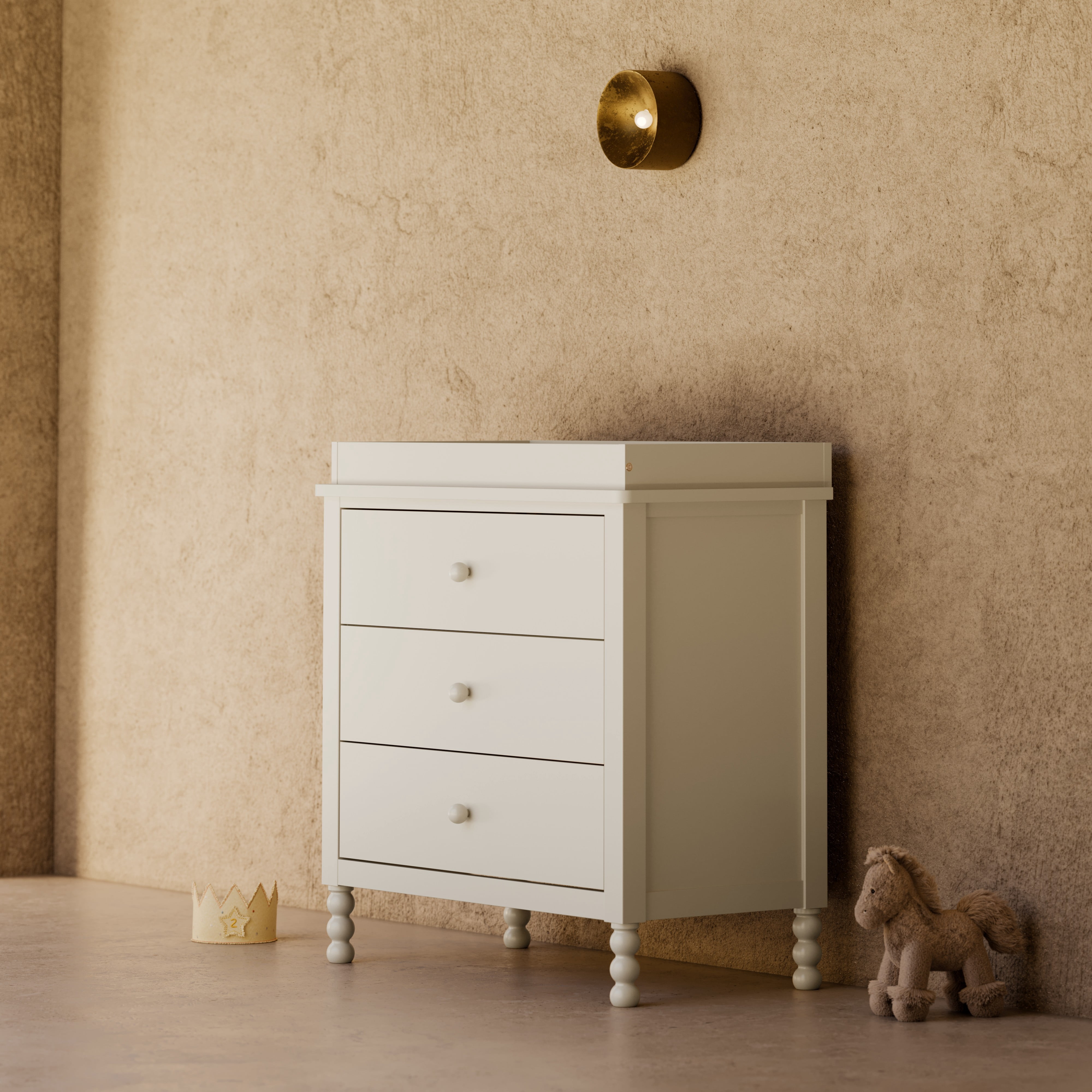 Art of Nursery by Storkcraft Rio 3 Drawer Chest with Removable Infant Changing Topper, Frosted Oat