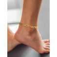 thumbnail image 2 of Anklets for Women Cuban/Figaro/Spiga Wheat Chain Stainless Steel/18K Gold Plated Ankle Bracelet Beach Waterproof Foot Jewelry, 2 of 6