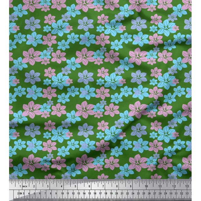 Soimoi Rayon Crepe Fabric Artistic Floral Fabric Prints By Yard 46 Inch Wide