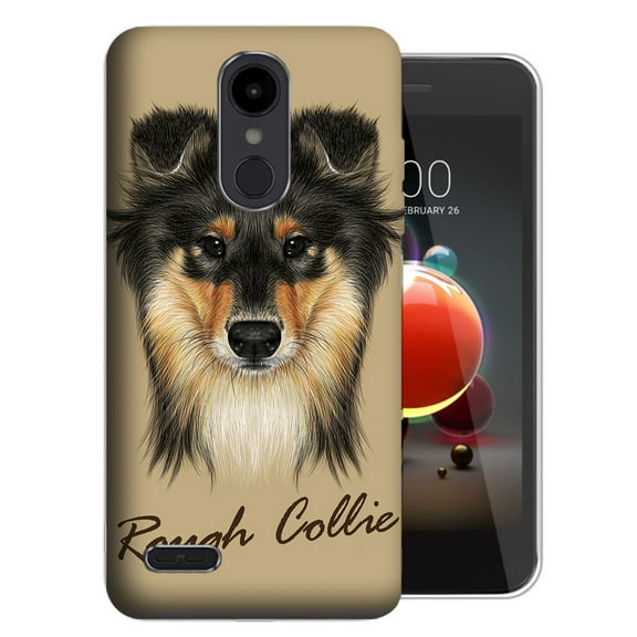 MUNDAZE LG Aristo 3 / 2 / Tribute Dynasty / Zone 4 Rough Collie Design TPU Gel Phone Case Cover