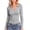 Brown, variant on V-Neck Long Sleeve Shirts for Women Slim Fit Ribbed Knit Soft Stretch Base Layer Essential Tops