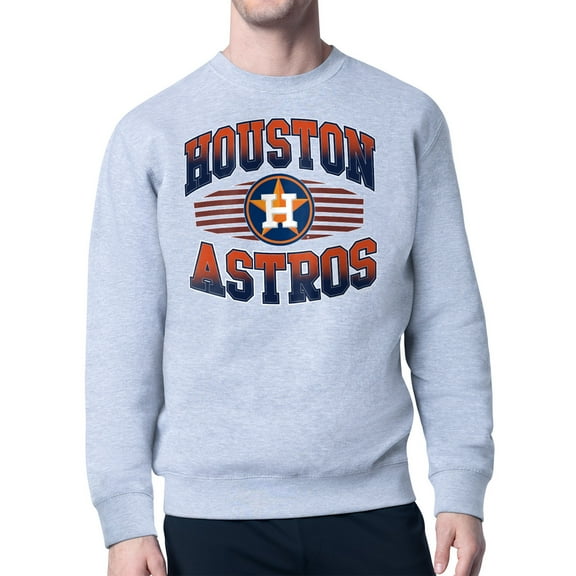 Men's Starter Heather Gray Houston Astros Team Grit Graphic Fleece Pullover Sweatshirt