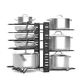 thumbnail image 1 of Pan Organizer Rack for Cabinet Pot Rack with 3 DIY Methods 8 Tiers Adjustable Pots and Pans Organizer under Cabinet for Kitchen Counter Lid Organizer, 1 of 2