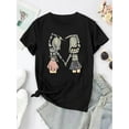 thumbnail image 4 of Creative Heart Pattern Girl Design, Women'S Trendy Round Neck Short Sleeve, Simple Casual Sports T-Shirt, Comfortable Summer Top for Holidays., 4 of 8
