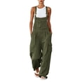 thumbnail image 3 of Tqcoqu Women's Wide Leg Cargo Overalls Multi Pockets,Adjustable Straps Casual Long Jumpsuit,Army Green Women's S-XXL, 3 of 7