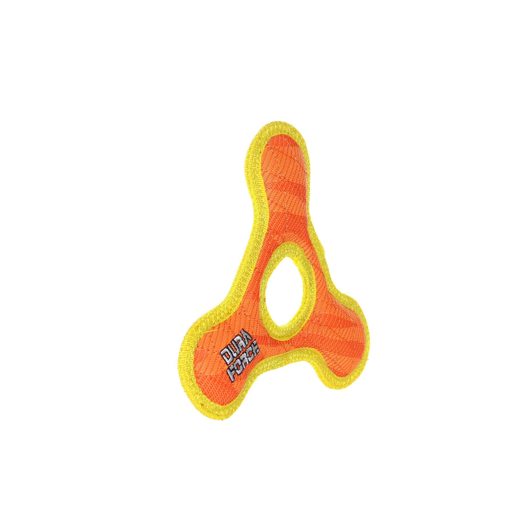 DuraForce Jr TriangleRing Tiger Orange, 2-Pack, Durable Woven Mesh Fiber Squeaky Dog Toy