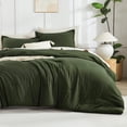thumbnail image 1 of Juego completo de edredón Litanika, verde oliva oscuro, con 2 fundas de almohada, 1 of 6