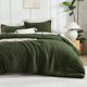 thumbnail image 1 of Juego completo de edredón Litanika, verde oliva oscuro, con 2 fundas de almohada, 1 of 6