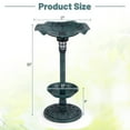 thumbnail image 3 of Gymax Solar Bird Bath Standing Pedestal Birdbath & Feeder Combo w/ Lotus Leaf Bowl Bronze, 3 of 10