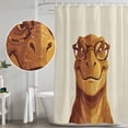 thumbnail image 5 of Brown Dinosaurs Shower Curtain, Waterproof Shower Curtains for Bathroom, Funny Animals Modern Art Washable Fabric Bathtub Curtain Set Bath Decor with 12 Hooks Standard 72"x72", 5 of 8
