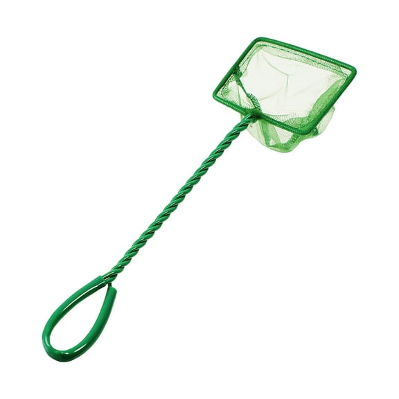 Unique Bargains 1pc Wire Handle Green Aquarium Fish Net Nylon Mesh Net