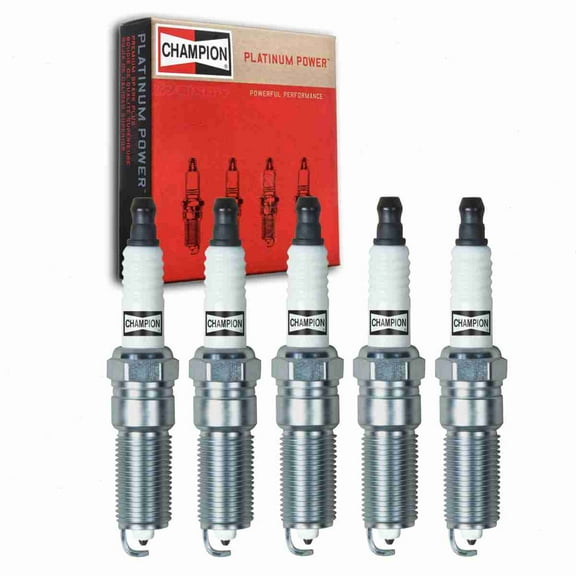 5 pc Champion Platinum Spark Plugs compatible with Hummer H3 3.5L 3.7L L5 2006-2010
