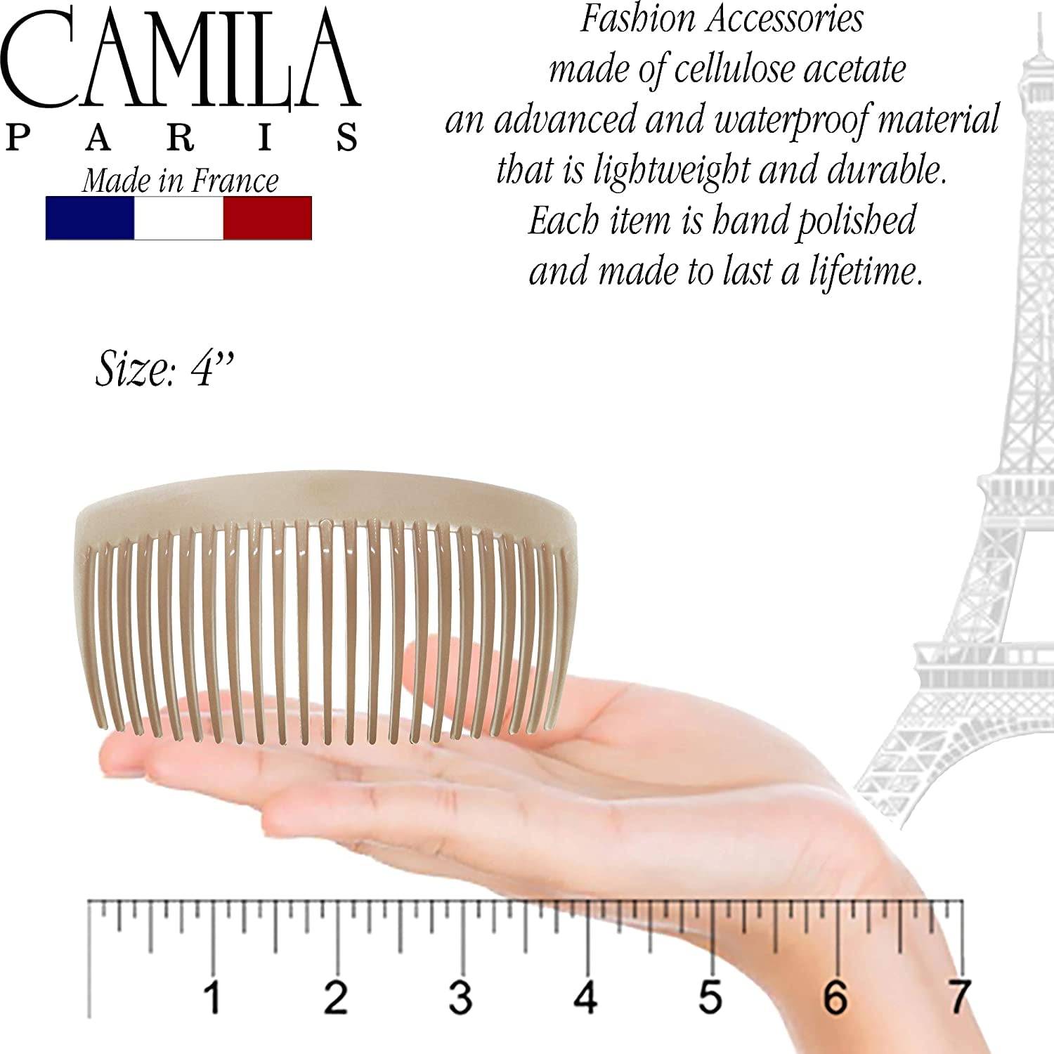 Oat Latte Curved French Pleat Comb