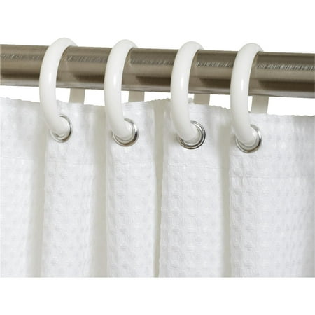 Zenna Home SSR01WW White Shower Curtain Rings 12 Count