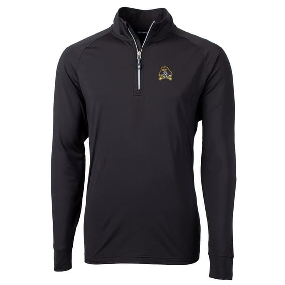 Men's Cutter & Buck Black ECU Pirates Big & Tall Adapt Eco Knit Quarter-Zip Pullover Jacket