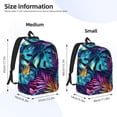 thumbnail image 3 of Naloa Colorful Tropical Leaves Canvas Backpack for Men Women Rucksack Casual Travel Daypack College Tote Satchel Bookbag for Teens-Small, 3 of 7