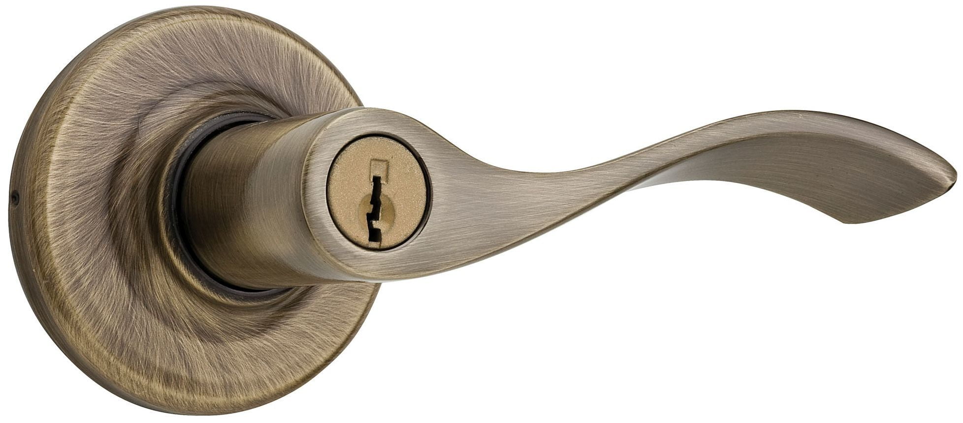 Kwikset 405BL5V1 Balboa Entry Door Lock with New Chassis and 6AL Latch and RCS Strike Antique