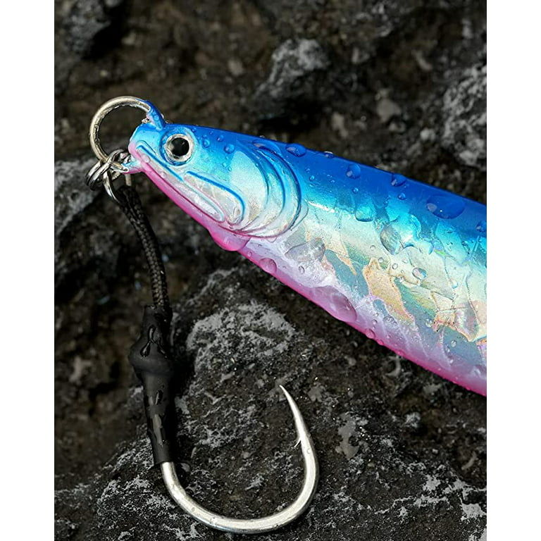 BLUEWING Fishing Lures Saltwater Fishing Lures Vertical Jigs for Saltwater  Fish, Slow Fall Pitch Fishing Lures with Hook, 150g Blue/Pink 