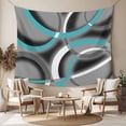 thumbnail image 2 of Turquoise Geometric Small Tapestry for Bedroom Wall Hanging Tapestry,Grey Classic Abstract Lines Striped Ceiling Backdrop Tapestries Poster Blanket Wall Decor for Teens Room Living Room 23" x 28", 2 of 8