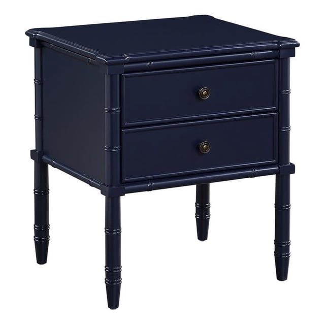 Comfort Pointe Ellison Bleu Minuit Bois Table de Nuit Style Côtier à 2 Tiroirs
