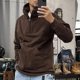 thumbnail image 5 of Ropa para hombre con media cremallera, sudaderas con capucha sólidas, sudaderas coreanas para hombre, estilo Overfit, ropa de calle, ofertas al por mayor, precio bajo, 5 of 5