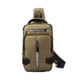 thumbnail image 1 of WRKEKC Sac Bandoulière Imperméable pour Extérieur avec Port USB, Sac de Poitrine Léger en Polyester pour Randonnée, Sangle Réglable et Multiples Poches, 1 of 6