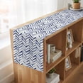 thumbnail image 6 of Table Runners 90 Inches Long Dress Scarves, Blue Geometric Farmhouse Coffee/Dining/Kitchen Table Runner for Living Room, Watercolor Chevron Abstract 13x90 Inch, 6 of 9