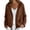 Brown #12, variant on Cotton Linen Hooded Jackets for Women Fall Casual Long Sleeve Button Down Jacket Lightweight Loose Open Front Jackets, S