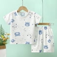 thumbnail image 2 of NIEWTR Baby Toddler Summer Pajamas Set Short Sleeve Shirt Paired with Comfy Shorts Breathable Lightweight for 6 12 18 24 Months 2T 3T(A-Light Blue,5-6 Years), 2 of 6