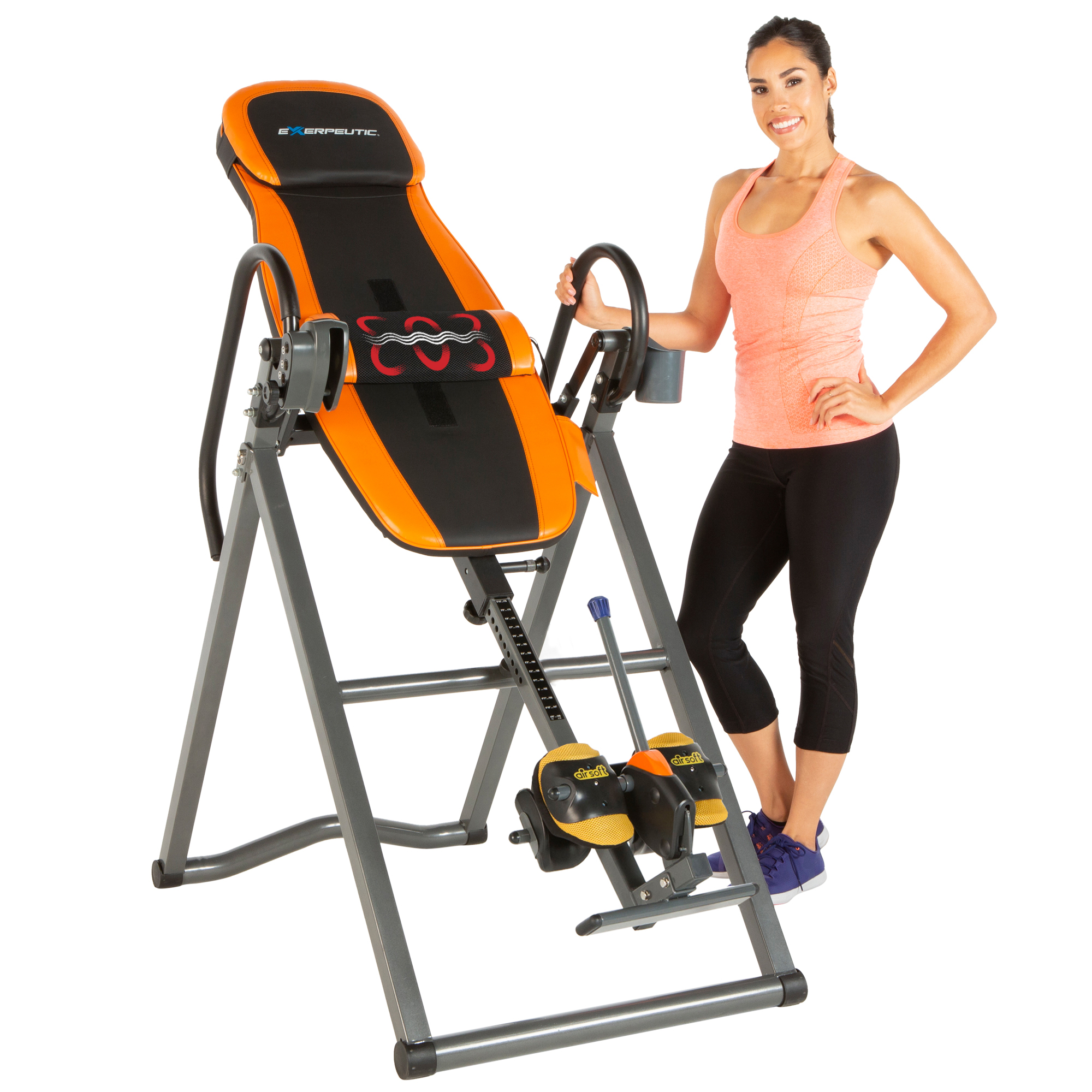 EXERPEUTIC 375SL UL Certified Heat and Massage Therapy Inversion Table with AIRSOFT Technology