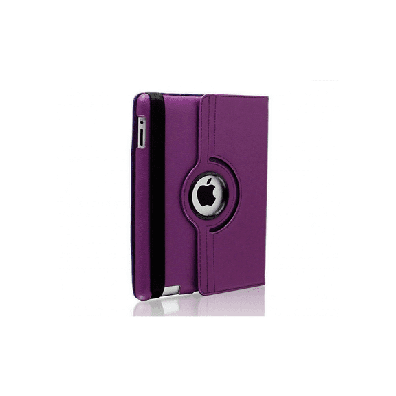 360 Degree Rotating PU Leather iPad 4 Case with Screen Protector Cover Multi-angle Stand Folio Cover with Smart Wake Up Sleep for Apple iPad 2/iPad 3/iPad 4(Purple)