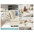 thumbnail image 5 of Papajet 105" Sofa Bed, Sectional Sleeper Sofa with Pull Out Bed/Reclining Backrest, Sleeper Couch Bed with Storage, 6 Seater Couch Bed, Chenille Beige, 5 of 8