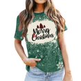 thumbnail image 4 of Cavosen Christmas Womens Workout Tops Short Sleeve Xmas Funny Merry Christmas Letter Tree Print Cute Shirts Tunic Round Neck Casual Loose Dressy Blouse Trendy Festival Tees, 4 of 4