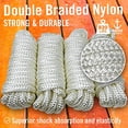 thumbnail image 4 of Better Boat Dock Lines Boat Ropes for Docking 3/8" Line 15 feet Braided Nylon Rope White 4 Pk, 4 of 7