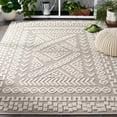 thumbnail image 3 of SAFAVIEH Global Hermite Bordered Indoor/Outdoor Area Rug, Beige/Light Beige, 4' x 6', 3 of 10