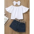 thumbnail image 4 of Toddler Baby Girl Summer Clothes Set Cute Lace Floral Crop Tops and Denim Shorts Baby Girl 2 Piece Outfit, 4 of 9