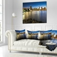 thumbnail image 3 of Designart Distant View of Brooklyn Bridge - Cityscape Throw Pillow - 18x18, 3 of 5