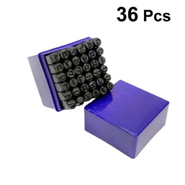 WRITWAA 36Pack Alphabet Metal Punch Set Letters Numbers Punch Set for Hobbyists and Professionals