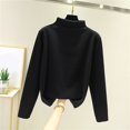 thumbnail image 2 of WTOBBY Women's Warm Fleece Base Shirt with Seamless Design, Thick Inner Layer for Insulation, Half High Neck Long Sleeve Top, Perfect for Cold Weather and Layering,Black L, 2 of 4