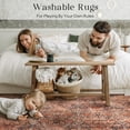 thumbnail image 4 of Phantoscope 2'x8' Washable Runner Rug Indoor Vintage Floral Distressed Carpet Non-Skid Low-Pile Hallway Rug for Entryway Kitchen Bedroom, Dark Red, 4 of 5