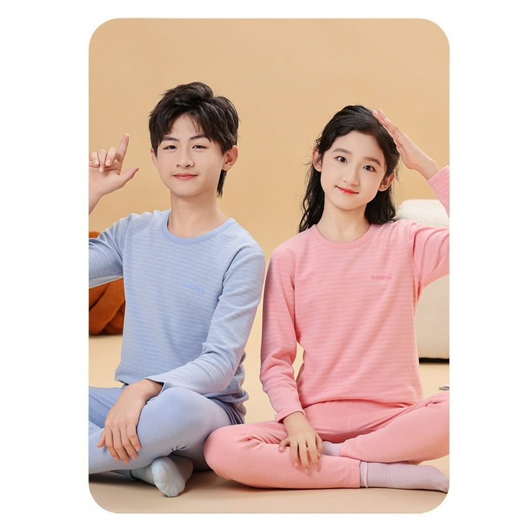 Tween Girls Boys Pajamas Set Toddler Kids Solid Color Top Toddler