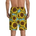 thumbnail image 3 of Kdxio Sunflowers Print Mens Sleep Shorts Bottoms Soft Comfy Pajama Wear Pants with Drawstring Pockets, 3 of 7
