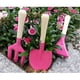 thumbnail image 3 of Juego de 3 mini tenedores y rastrillos con mango de madera para niños, arenero de playa, juguete seguro, color rosa Rosado, 3 of 8