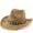 001#Khaki, variant on Unisex Hollow‑Woven Straw Cowboy Hat, Wide Bendable Brim Breathable Sun Hat for Summer Beach Vacation Outdoor Activities