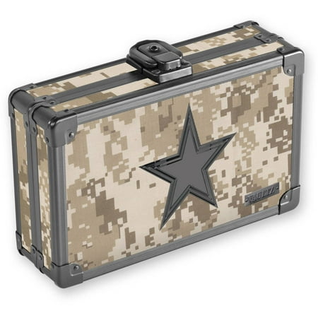 Vaultz Locking Pencil Box, 8.25" x 5.5" x 2.5", Camo with Black Star